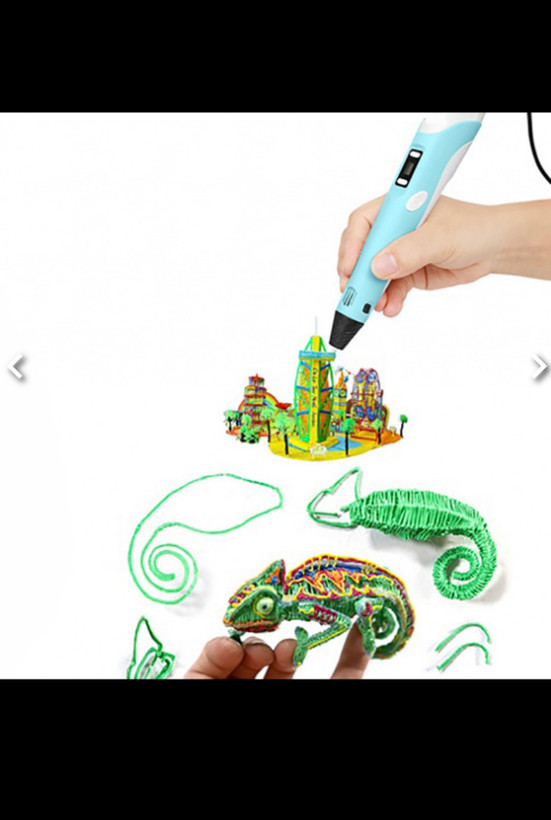 قلم طراحی سه بعدی مدل 3D pen-2-با صفحه نمایش lCD و ۳ عدد فیلامنت رنگی