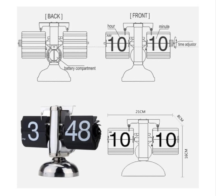 ساعت ورقه ای رو میزی Flip clock