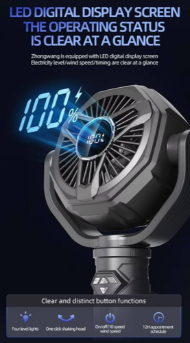 پنکه شارژی ایستاده و رومیزی چرخشی مدل F10Plus-اورجینال+گارانتی