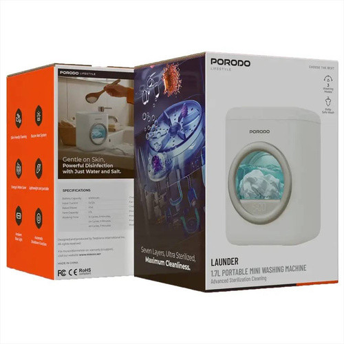 مینی لباسشویی پرتابل و مسافرتی Porodo Lifestyle Launder مدل PDLFSTBPM9